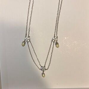 Elegant Silver Pearl Necklace